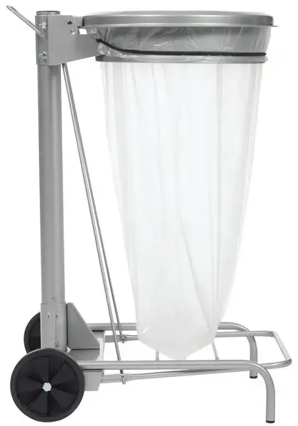 Support à pédale en acier pour sac poubelle 50L