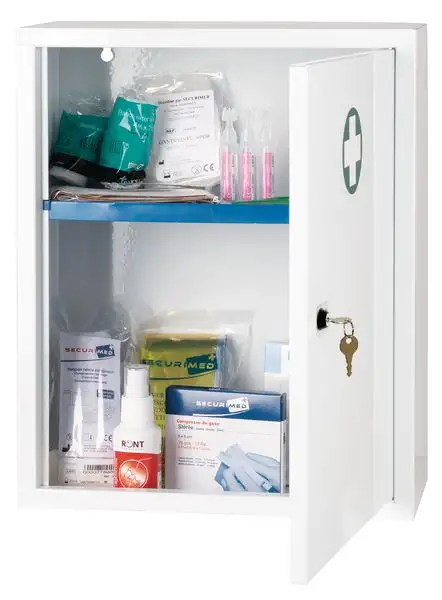 Armoire à pharmacie Medi Basic 1 porte garnie - serrure à clé