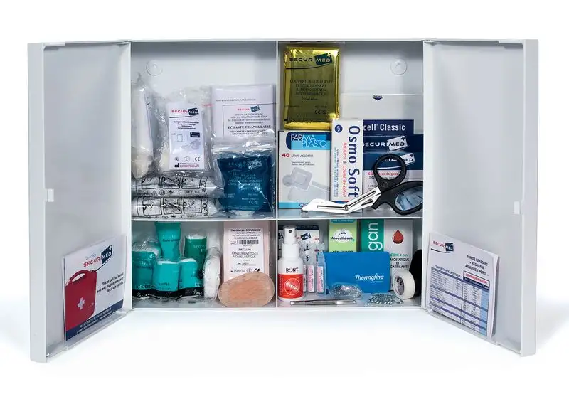 Armoire à pharmacie en ABS 2 portes - garnie