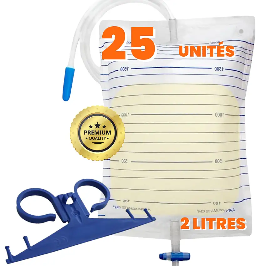 Sacs à Urine 2L Homme et Femme | Pack de 25 Unités