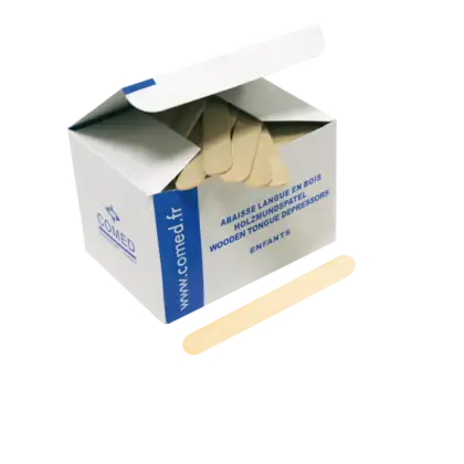 Abaisse-langues en bois Comed pour enfants (boite de 250)