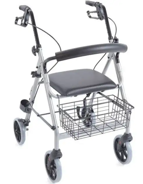 Rollator Réglable en Hauteur avec Siège et Panier Polyvalent