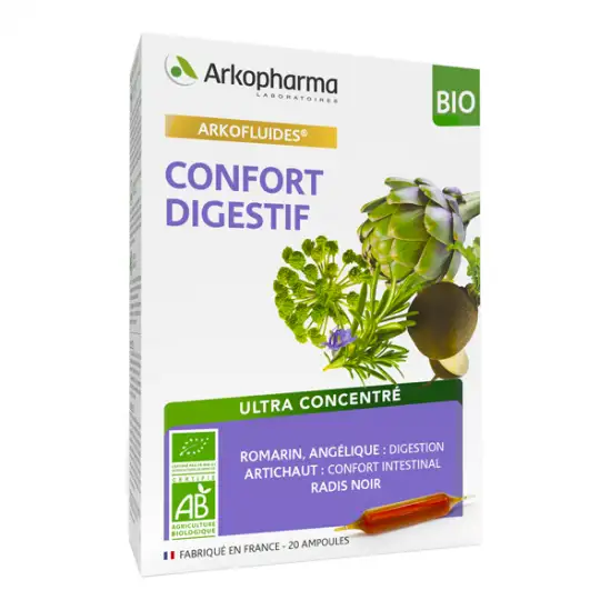 Arkopharma arkofluides confort digestif bio 20 ampoules