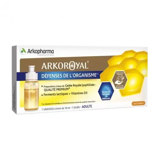 Arkopharma arkoroyal défenses de l’organisme adultes 7 unidoses 10ml