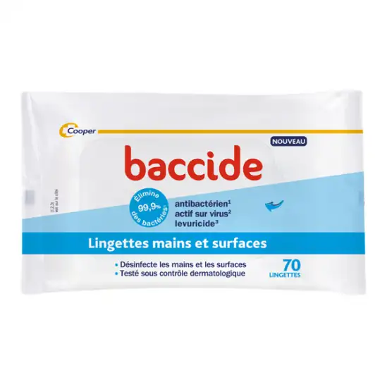 Baccide lingettes mains et surfaces pack de 70