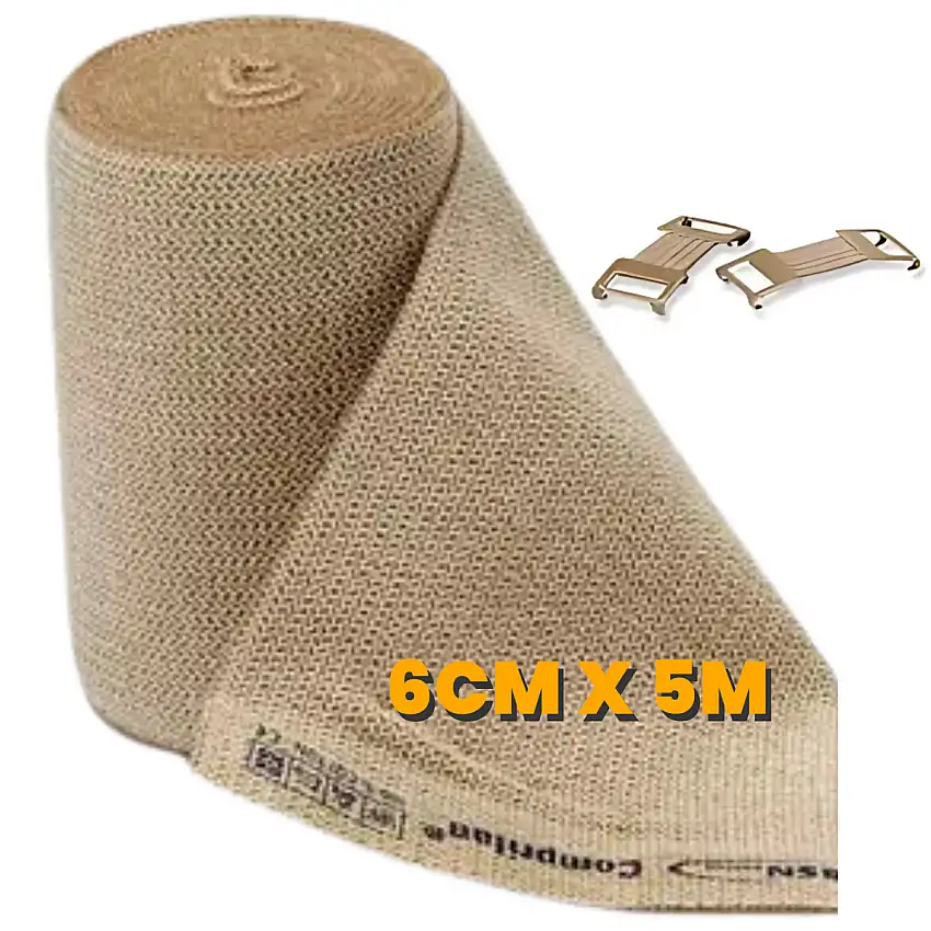 Bande de Compression en Tissu Élastique | 6cm x 5m