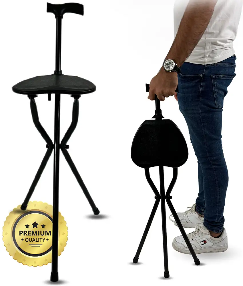 Canne avec Siège Portable | Bâtons Pliantes pour Seniors