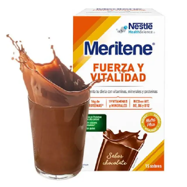 Meritene Boisson Multivitaminée à 4 Saveurs | 15 Sachets - Chocolat