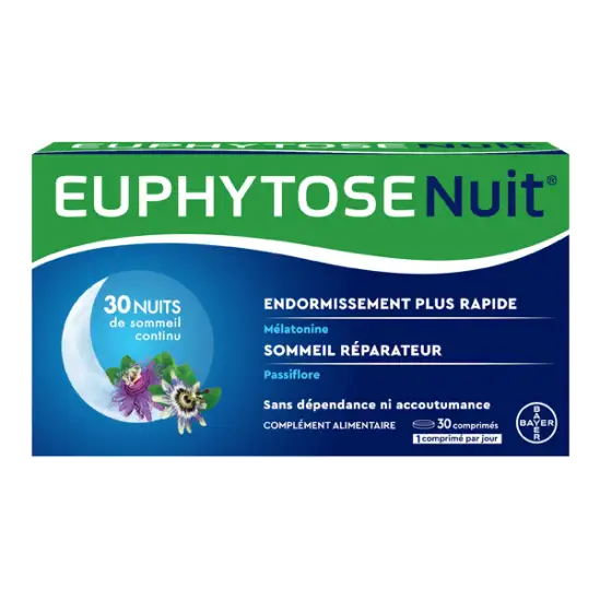 Bayer euphytose nuit à la mélatonine 30 comprimés