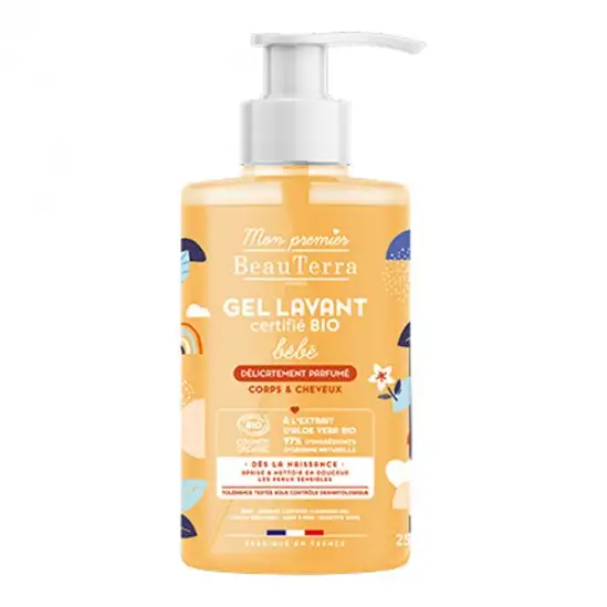 Beauterra gel lavant certifié bio bébé parfumé 750ml