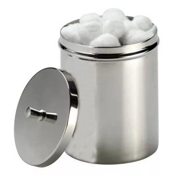 Boîte à coton en inox