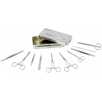 Boite de petite chirurgie complète en inox avec instruments Holtex