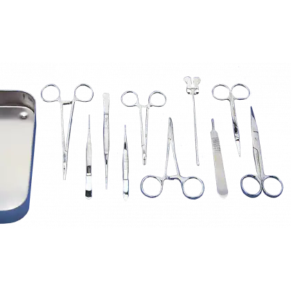 Boite de petite chirurgie complète en inox avec instruments
