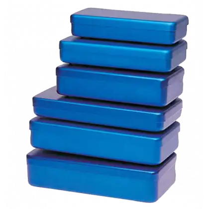 Boite de stérilisation en aluminium pour instruments - Coloris bleu
