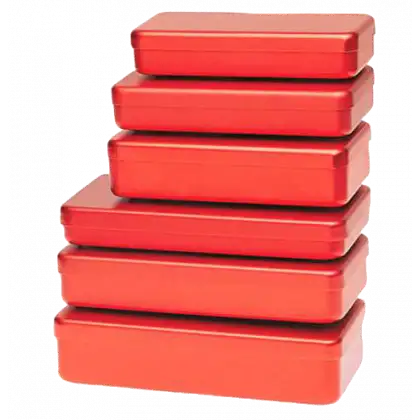 Boite de stérilisation en aluminium pour instruments - Coloris rouge