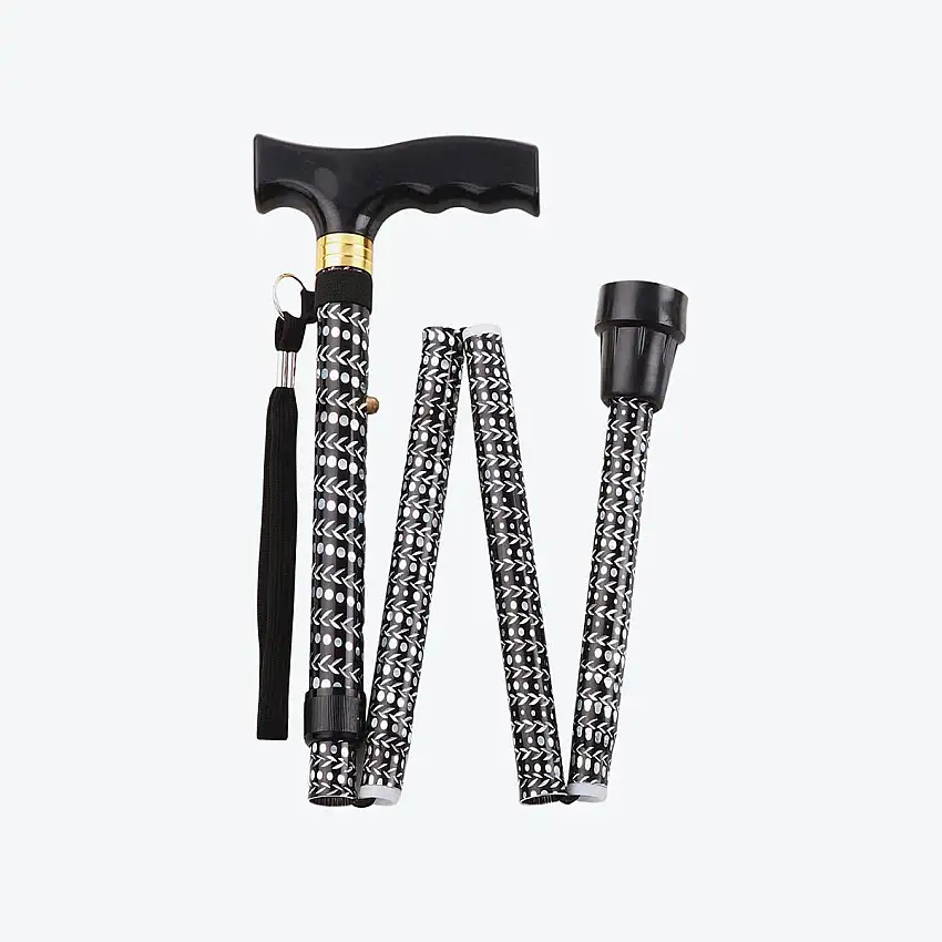 Canne pliante - Aluminium - Noir et Blanc - Aidapt