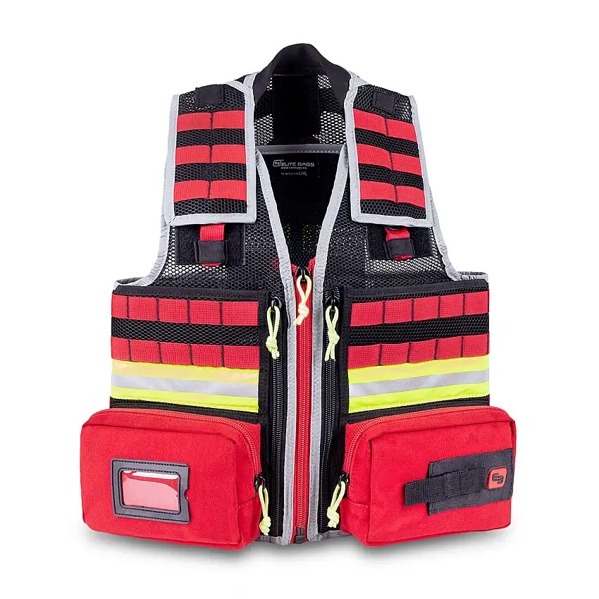 Gilet Tactique d'Urgence Personnel Sanitaire | Deux Tailles - S/M / Rouge