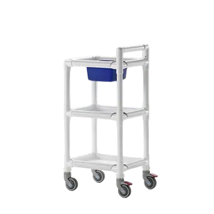 Chariot de soins et de transport à étagères et vasque amovible amagnétique RCN Médical (compatible 3T)