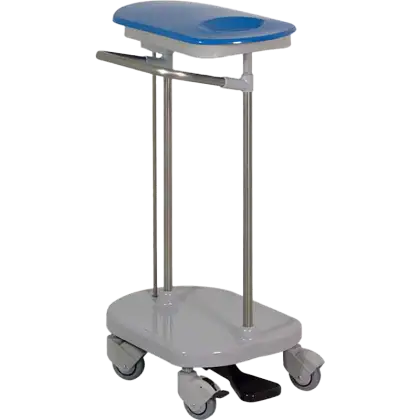 Chariot porte sac poubelle ou sac à linge avec couvercle Hidemar
