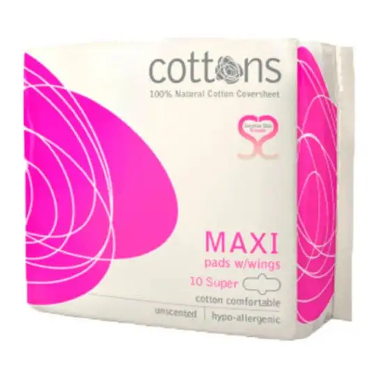 Serviettes en coton avec ailes Maximum Absorption | 10 unités