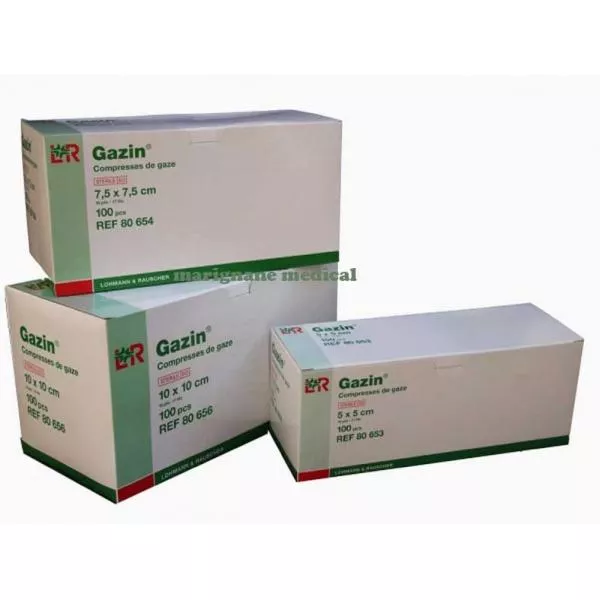 Compresses  stériles 7,5 x 7,5 cm