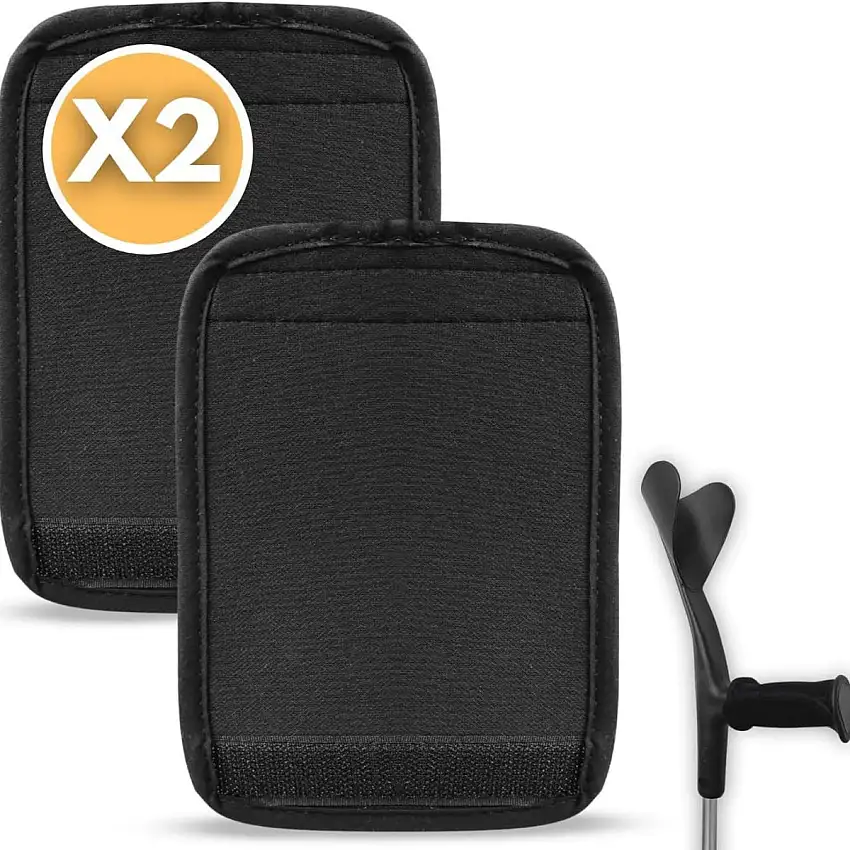 Coussinets pour Béquilles Rembourrés à Velcro Ajustable | 2 Unités