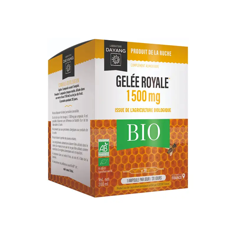 Dayang Gelée royale 1500mg bio 20 ampoules
