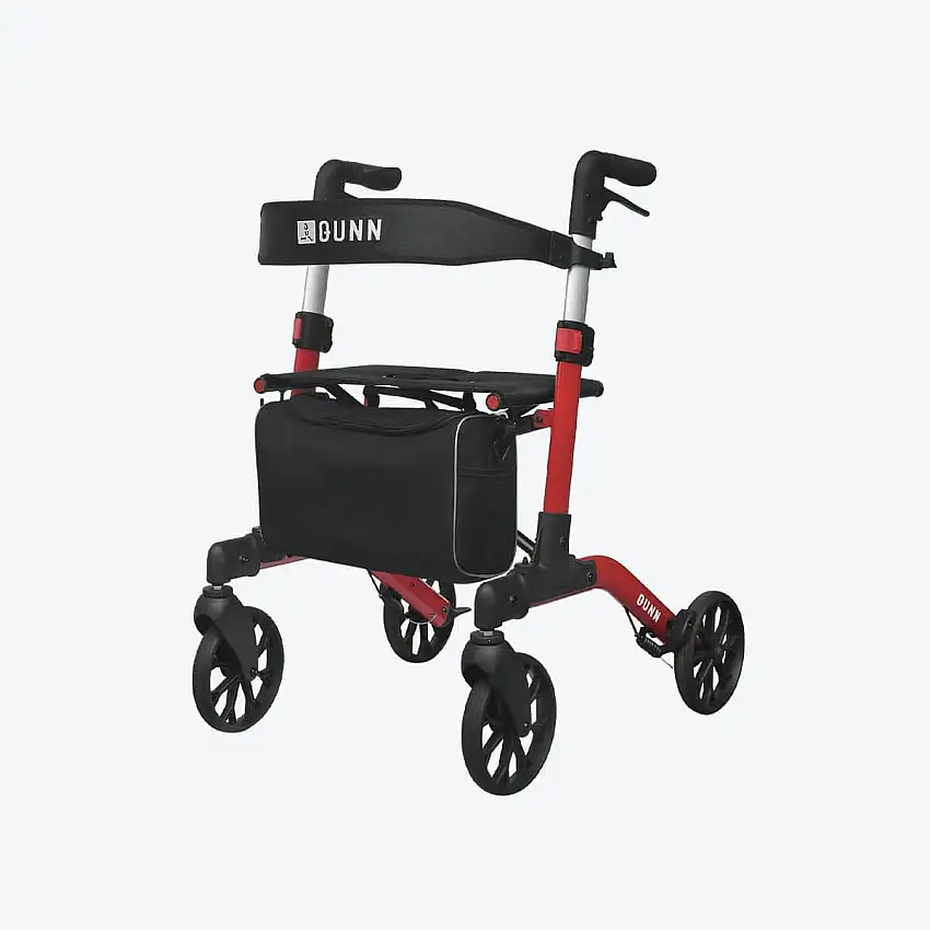 Déambulateur 4 roues - Compact Brooklyn - Rouge - Mobio