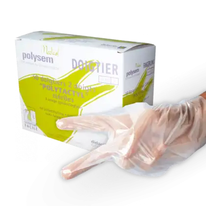 Doigtiers 2 doigts polyéthylène non poudrés stériles Polyactyl (boite de 50)