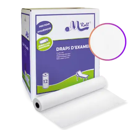 Draps d'examen ouate lisse extra-douce M'ROLL (12 rouleaux)