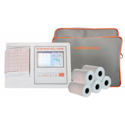 Pack ECG Cardioline 100L (3/6 pistes) avec interprétation + sacoche + papier + électrodes