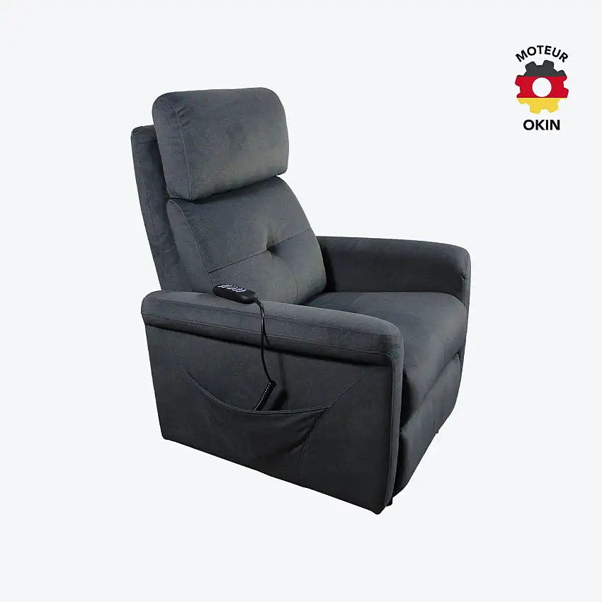 Fauteuil releveur électrique - 4 moteurs - Compact Klass - Gris foncé - Capvital