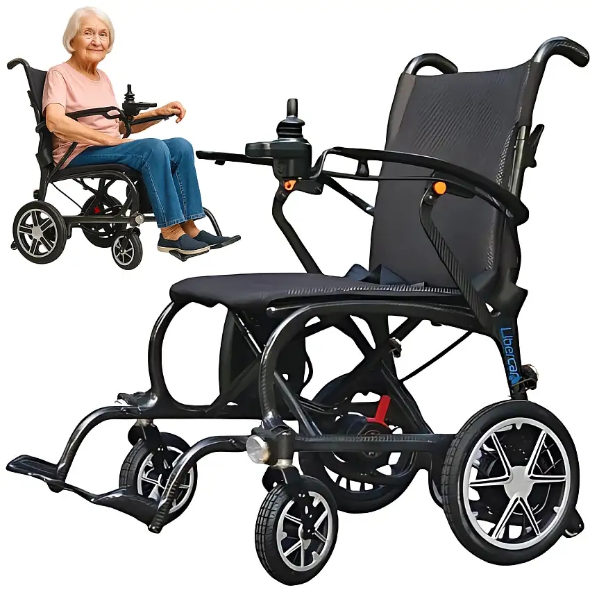 Fauteuil Électrique Compact pour Handicapé | Fibre de Carbone - 10Ah