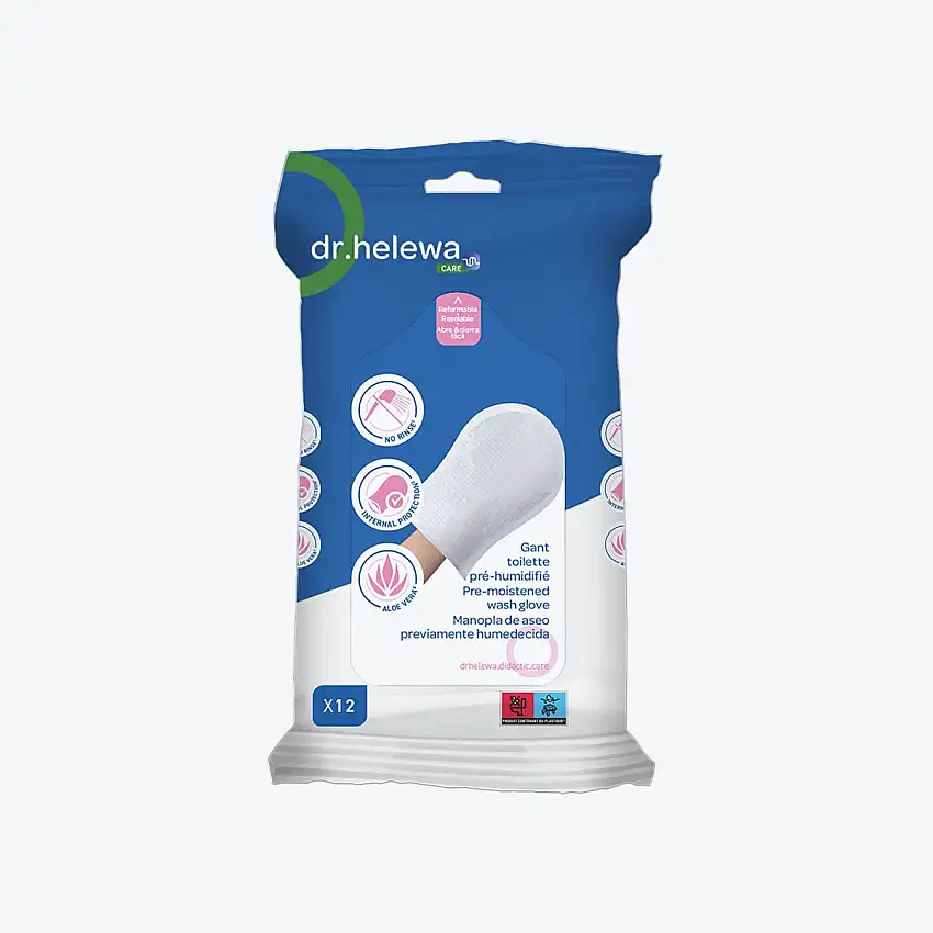 Gant de toilette jetable - Pré humidifié - Par 12 - Winncare