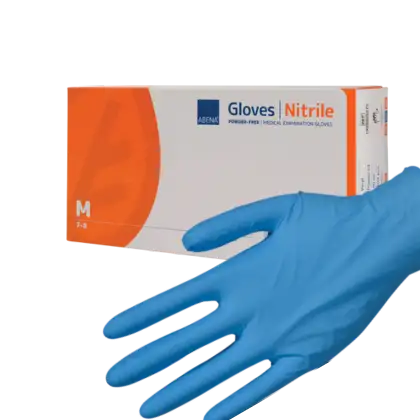 Gants d'examen nitrile Abena bleu non poudrés non stériles