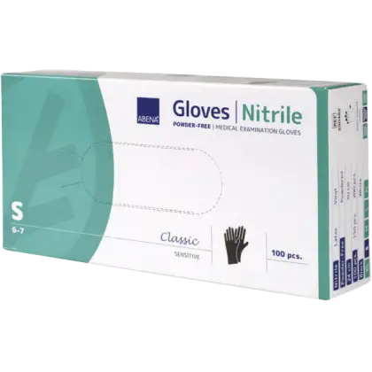 Gants d'examen nitrile Abena noirs non poudrés non stériles (boîte de 100)