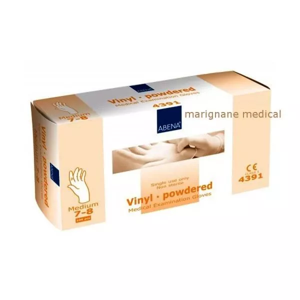 Gants d'examen vinyle poudrés non stériles