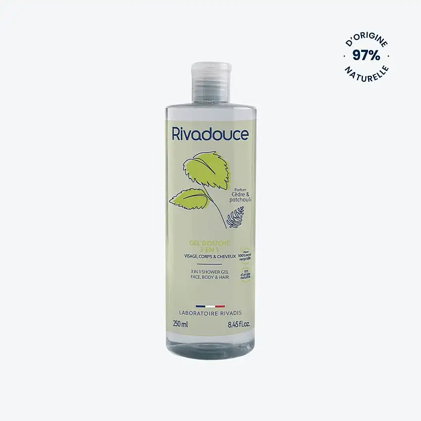 Gel douche hydratant - 3 en 1 - Cèdre & Patchouli - Rivadouce