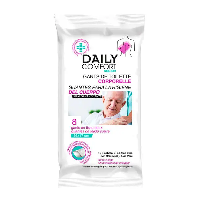 Gants pour l'Hygiène Corporelle à l'Aloe Vera | 8 Unités