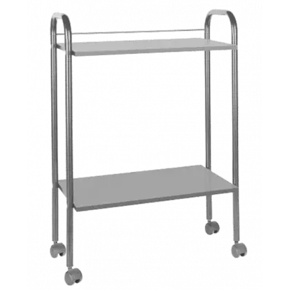 Guéridon Ecopostural bois et métal 2 plateaux plats (94 x 65 x 40 cm)