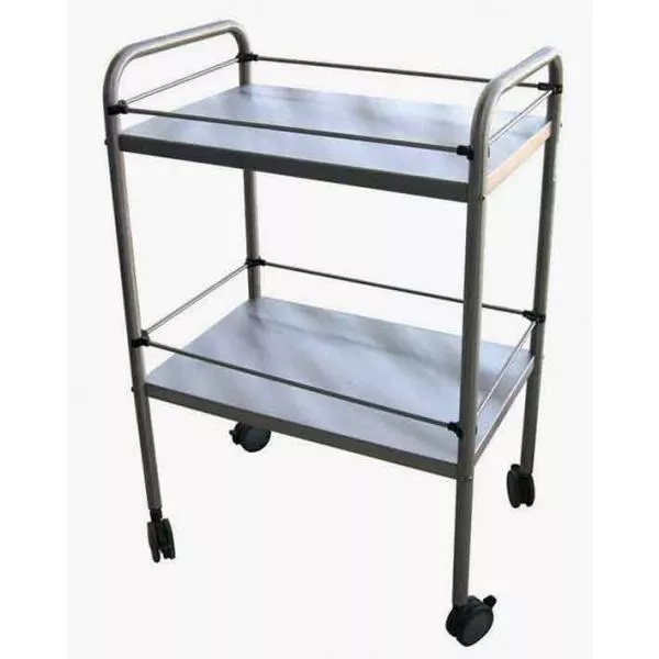 Guéridon inox 2 plateaux 60 x 40 x 80 cm