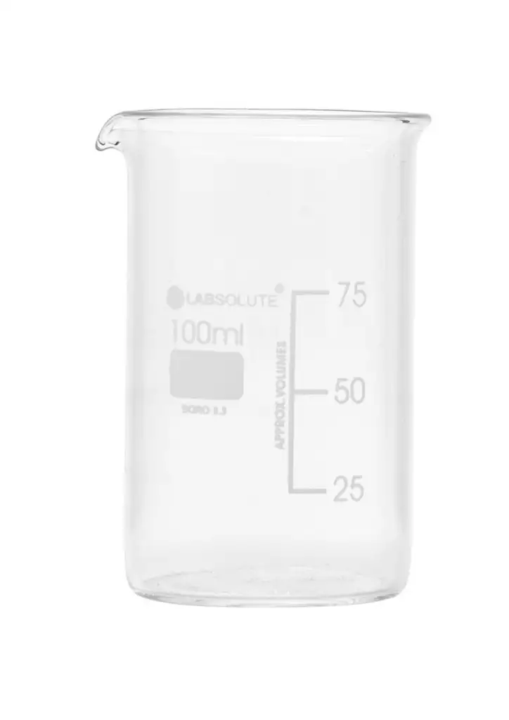 BECHER A BEC FORME HAUTE VERRE BOROSILICATE GRADUE 100ML X10