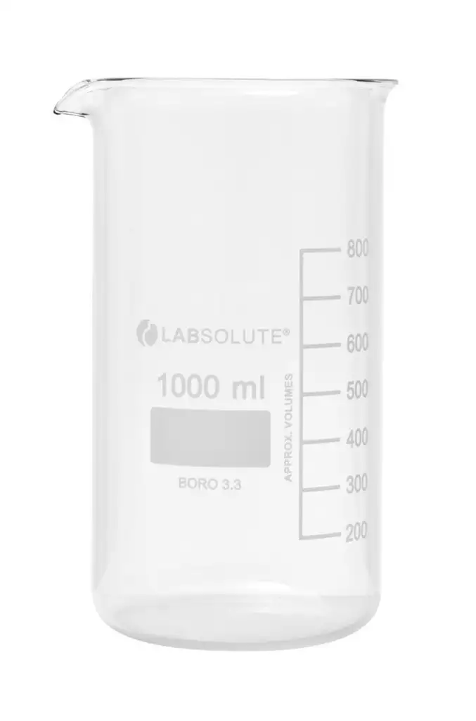 BECHER A BEC FORME HAUTE VERRE BOROSILICATE GRADUE 1L - X10