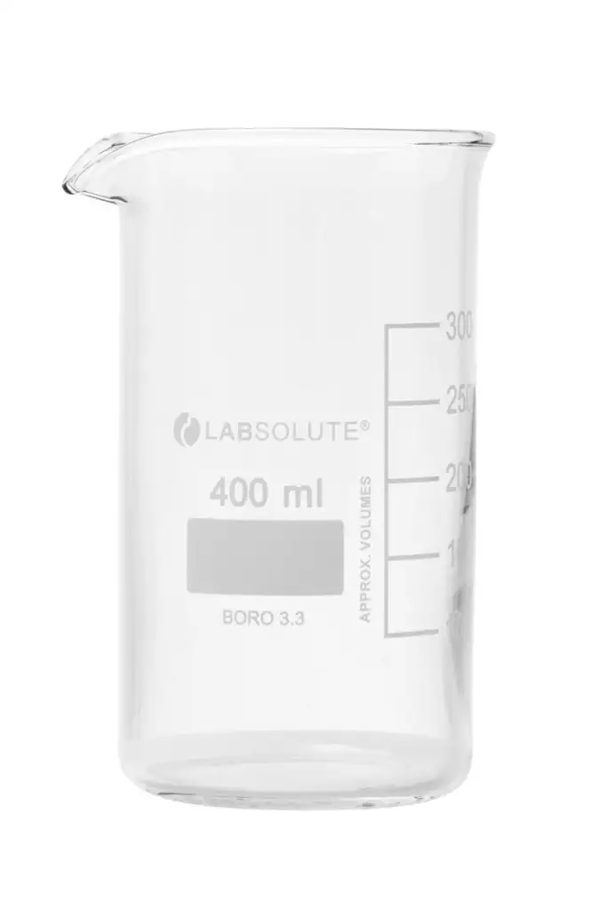 BECHER A BEC FORME HAUTE VERRE BOROSILICATE GRADUE 400ML X10