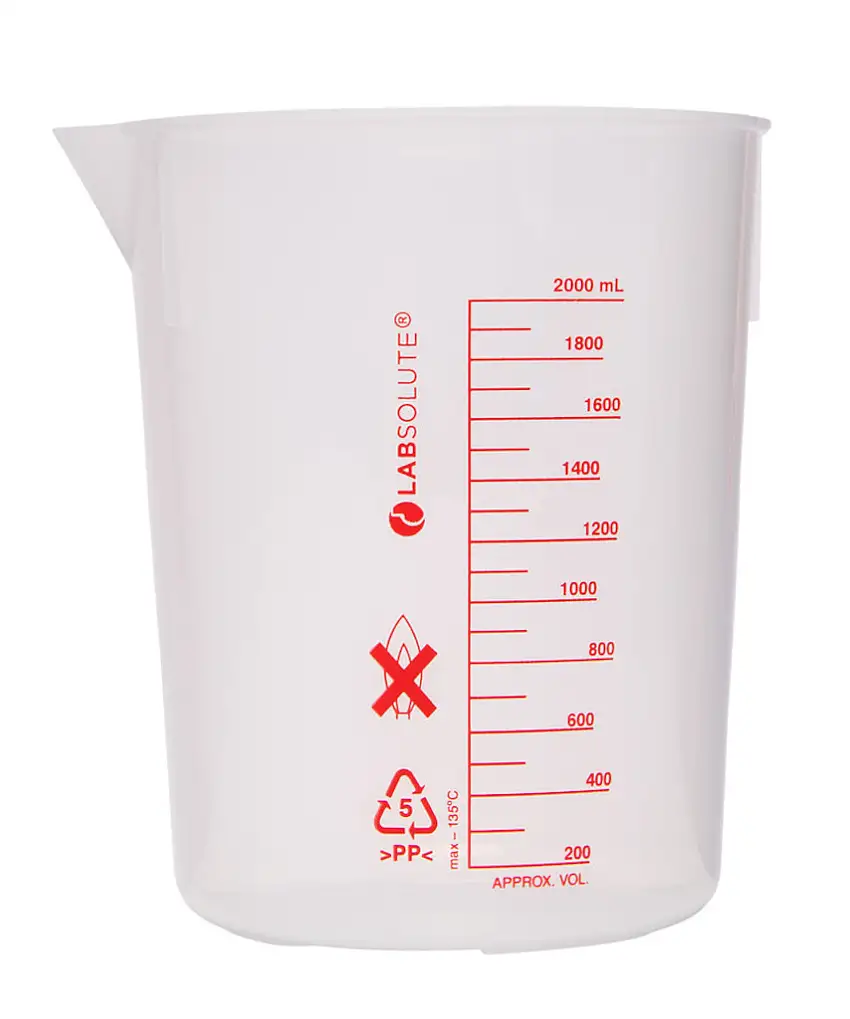 BECHER A BEC GRADUE ROUGE PP FORME BASSE 2L