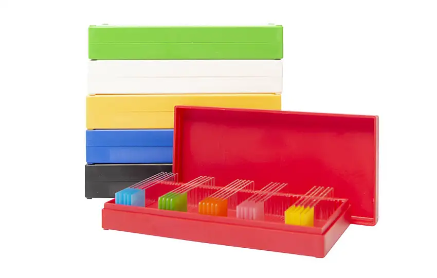 BOITE DE RANGEMENT EN PS JAUNE POUR 50 LAMES