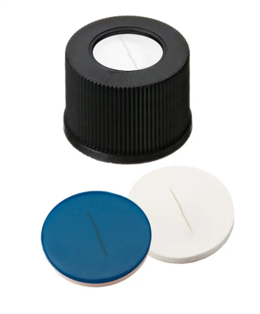 BOUCHON A VIS PP NOIR 1 TROU DN10 SILICONE/PTFE FENDU- X100
