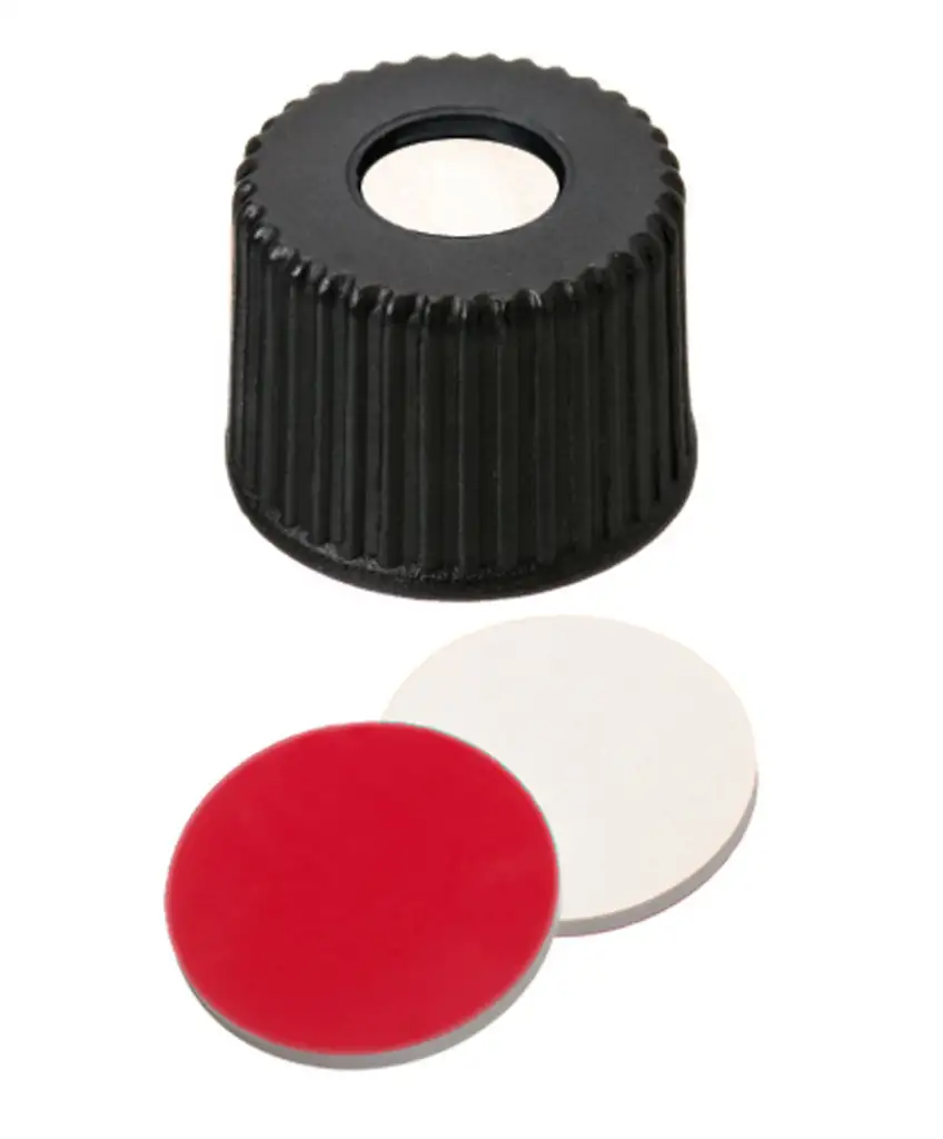 BOUCHON A VIS PP NOIR 1 TROU DN8 SILICONE/PTFE - X 100