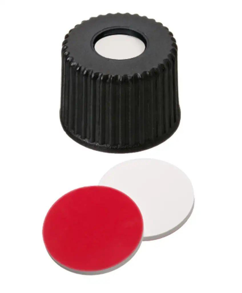 BOUCHON A VIS PP NOIR 1 TROU DN8 SILICONE/PTFE - X100