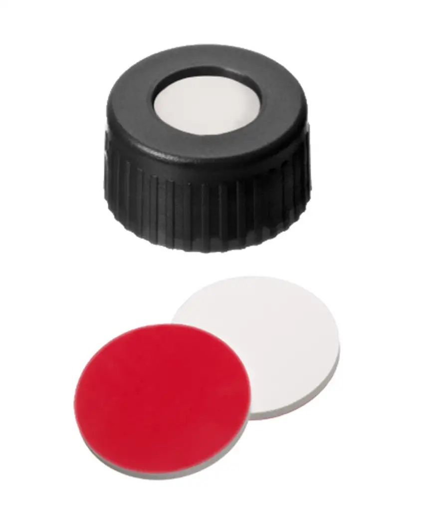 BOUCHON A VIS PP NOIR 1 TROU DN9 SILICONE/PTFE - X100